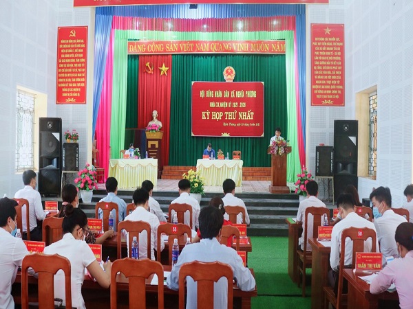 HĐND xã Nghĩa Phương khóa XX, nhiệm kỳ 2021 - 2026 tổ chức kỳ họp thứ nhất.