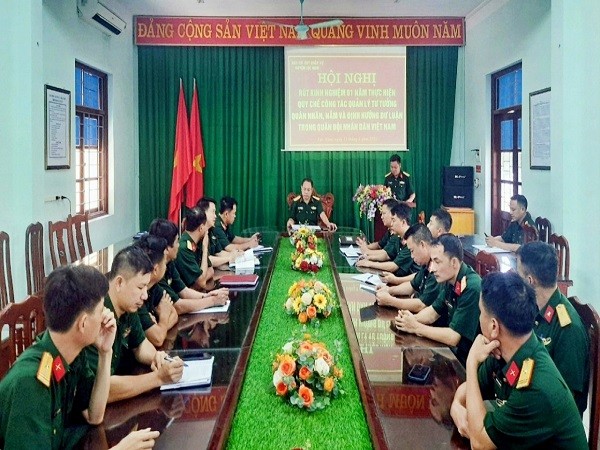 BCHQS huyện Lục  Nam: Tổ chức rút kinh nghiệm 01 năm thực hiện Quy chế công tác quản lý tư tưởng...