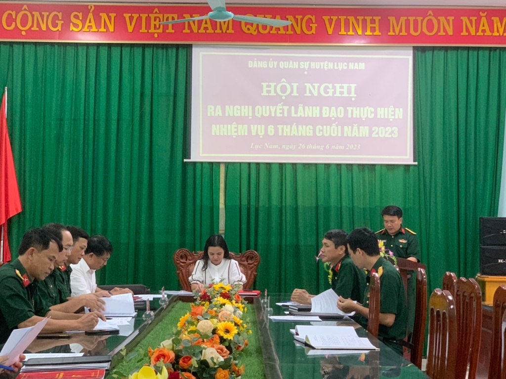Đảng ủy Quân sự huyện Lục Nam tổ chức Hội nghị ra Nghị quyết lãnh đạo thực hiện nhiệm vụ 6 tháng...