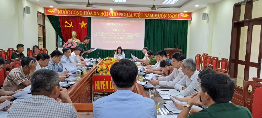 BTV Huyện ủy tổ chức hội nghị Ban chỉ đạo diễn tập chiến đấu xã
