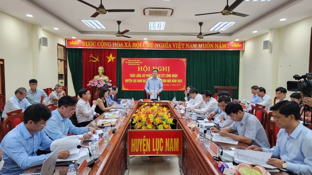Hội nghị thảo luận, bỏ phiếu đề nghị xét công nhận huyện Lục Nam đạt chuẩn NTM năm 2023