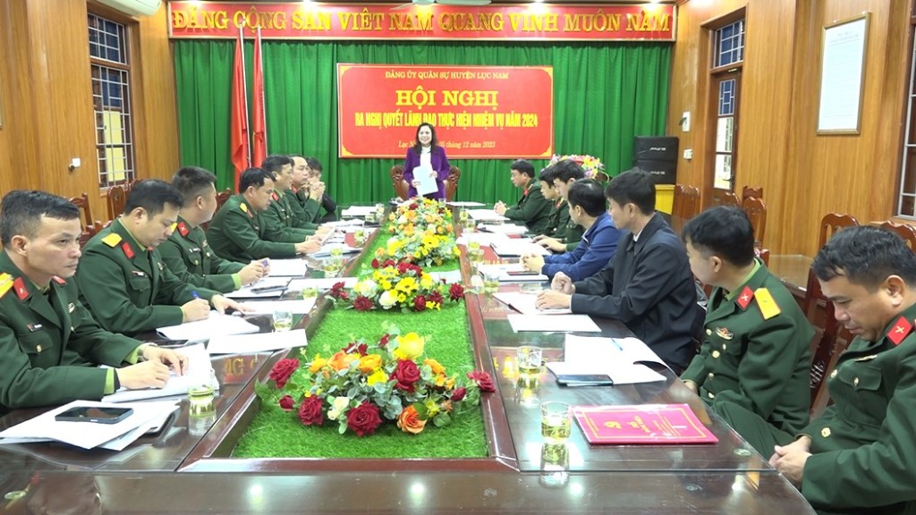 Đảng ủy Quân sự huyện Lục Nam tổ chức Hội nghị ra Nghị quyết lãnh đạo thực hiện nhiệm vụ năm 2024
