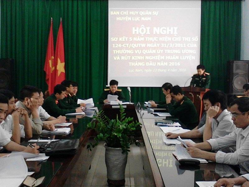 Ban CHQS huyện sơ kết 5 năm thực hiện chỉ thị số 124 của Thường vụ Quân ủy Trung ương 